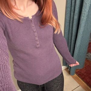 AE purple ribbed long sleeve